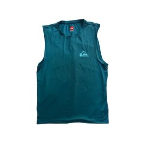 Quiksilver Men's Sleeveless Rash Guard Teal Blue Size M UPF 50+ Sun Protection